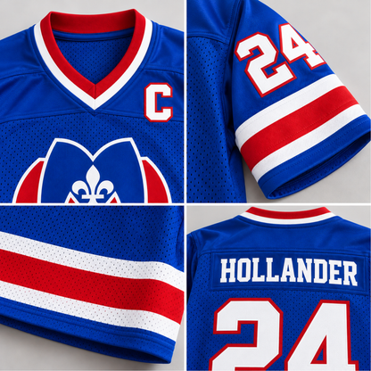 Retro Captain Custom Hockey-Style Jersey - Hollander 24 Rozanov 81 Hunter 21 Football Jersey