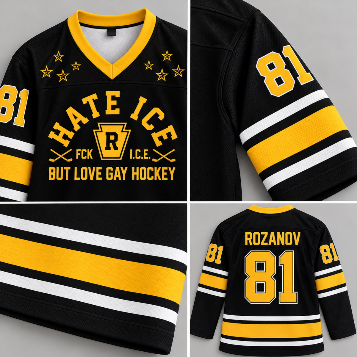 Hate Ice But Love Gay Hockey, Hockey Romance Inspired Jersey