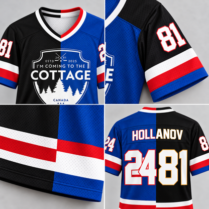 I'm Coming To The Cottage Football Jersey, Romance Hockey Jersey