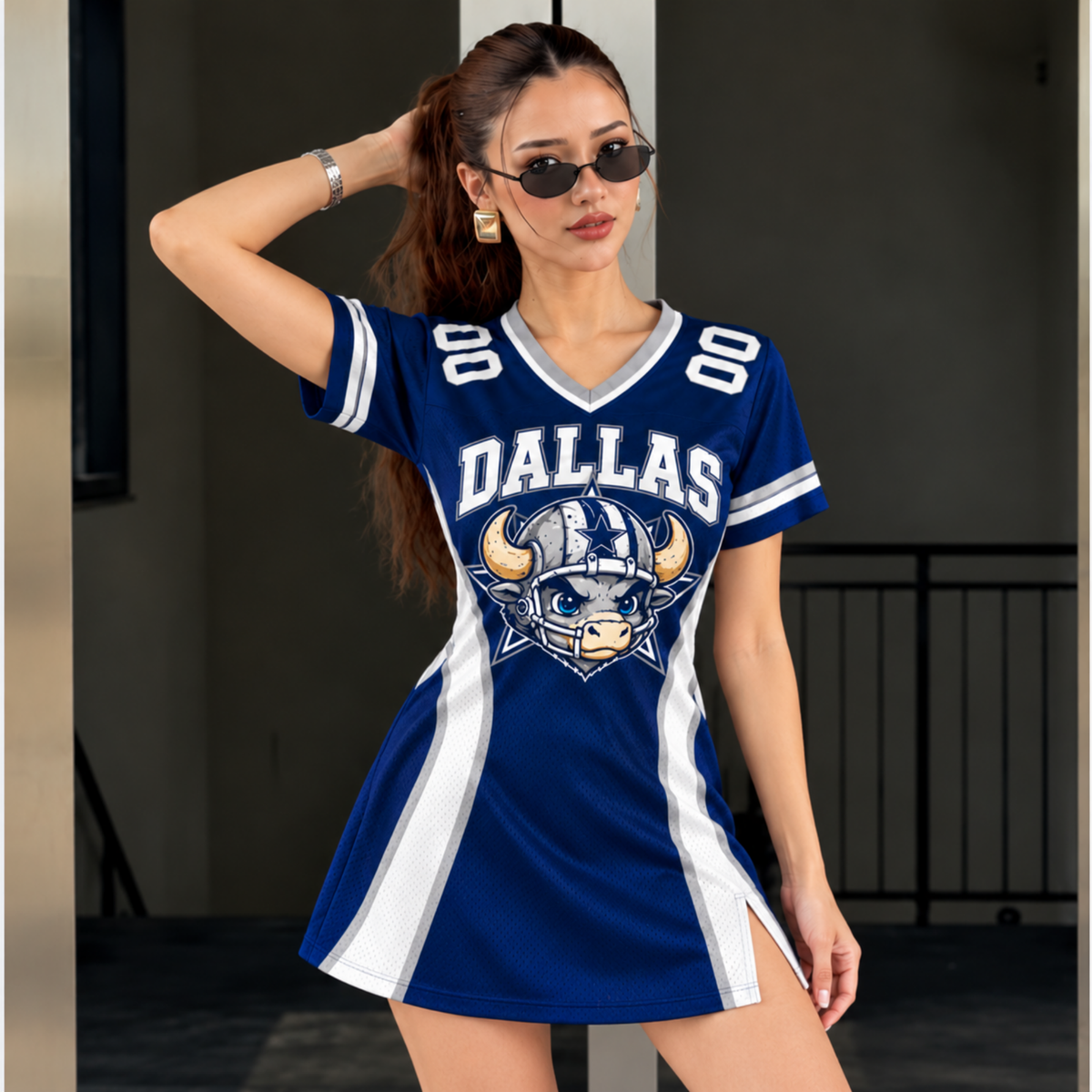 Dallas-Inspired Custom Football Jersey Dress – Personalized Name & Number