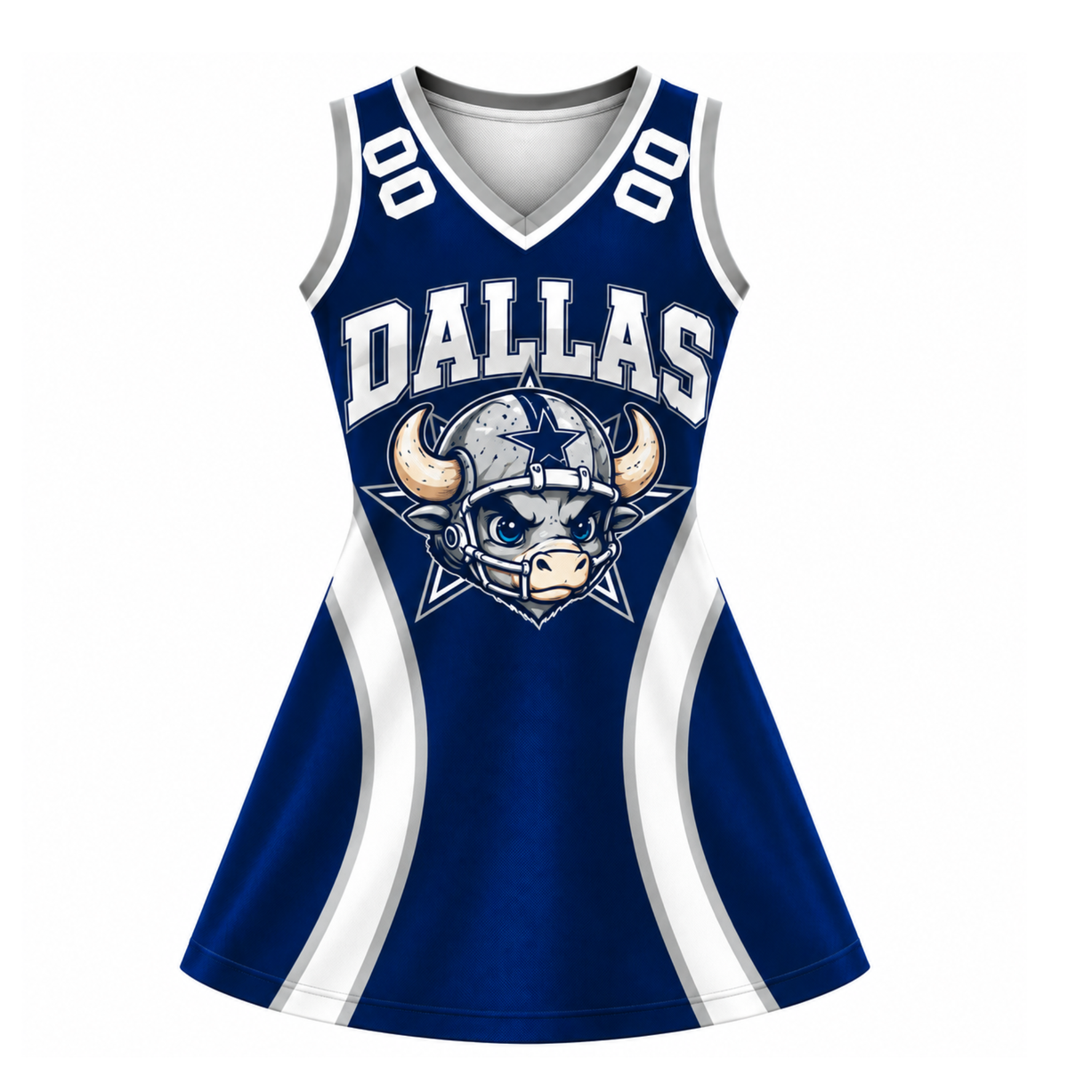 Dallas-Inspired Custom Football Jersey Dress – Personalized Name & Number