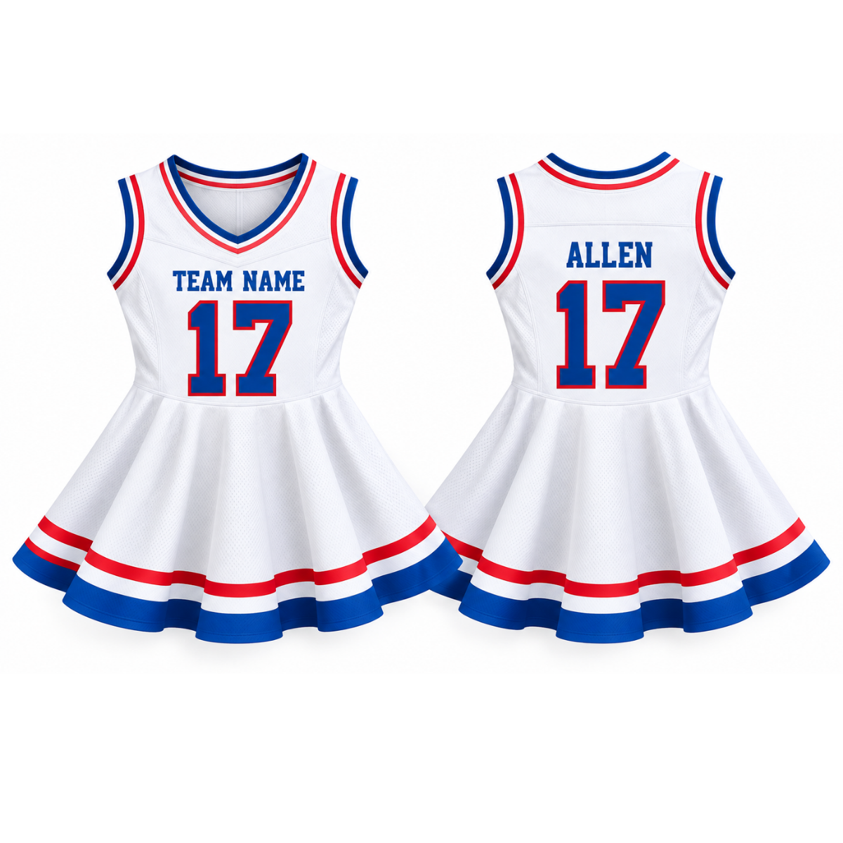 Buffalo-Inspired Kids Custom Football Jersey Dress – Personalized Name & Number