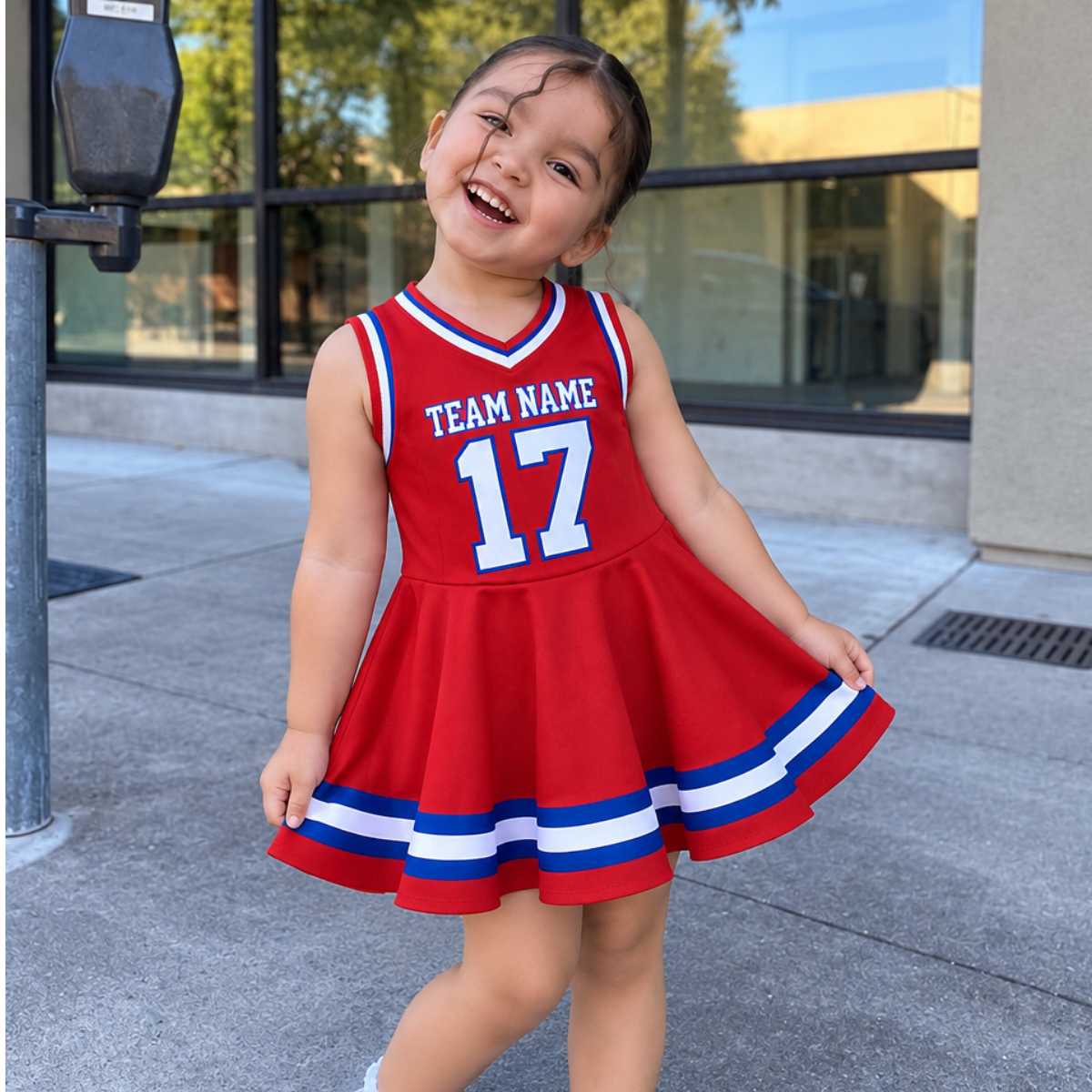 Buffalo-Inspired Kids Custom Football Jersey Dress – Personalized Name & Number