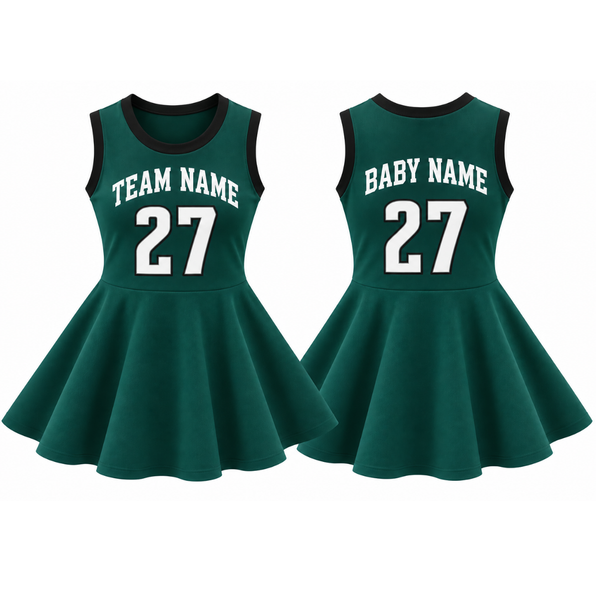 Philadelphia-Inspired Kids Custom Football Jersey Dress – Personalized Name & Number
