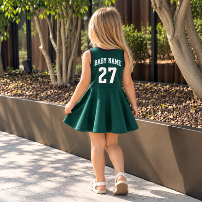 Philadelphia-Inspired Kids Custom Football Jersey Dress – Personalized Name & Number