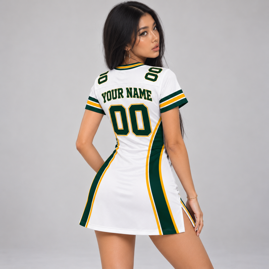 Green Bay-Inspired Custom Football Jersey Dress – Personalized Name & Number