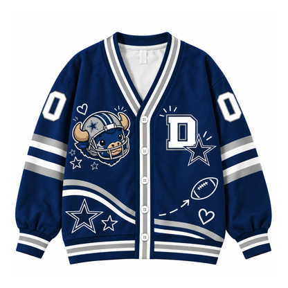Dallas-Inspired Custom Football Cardigan – Personalized Name & Number