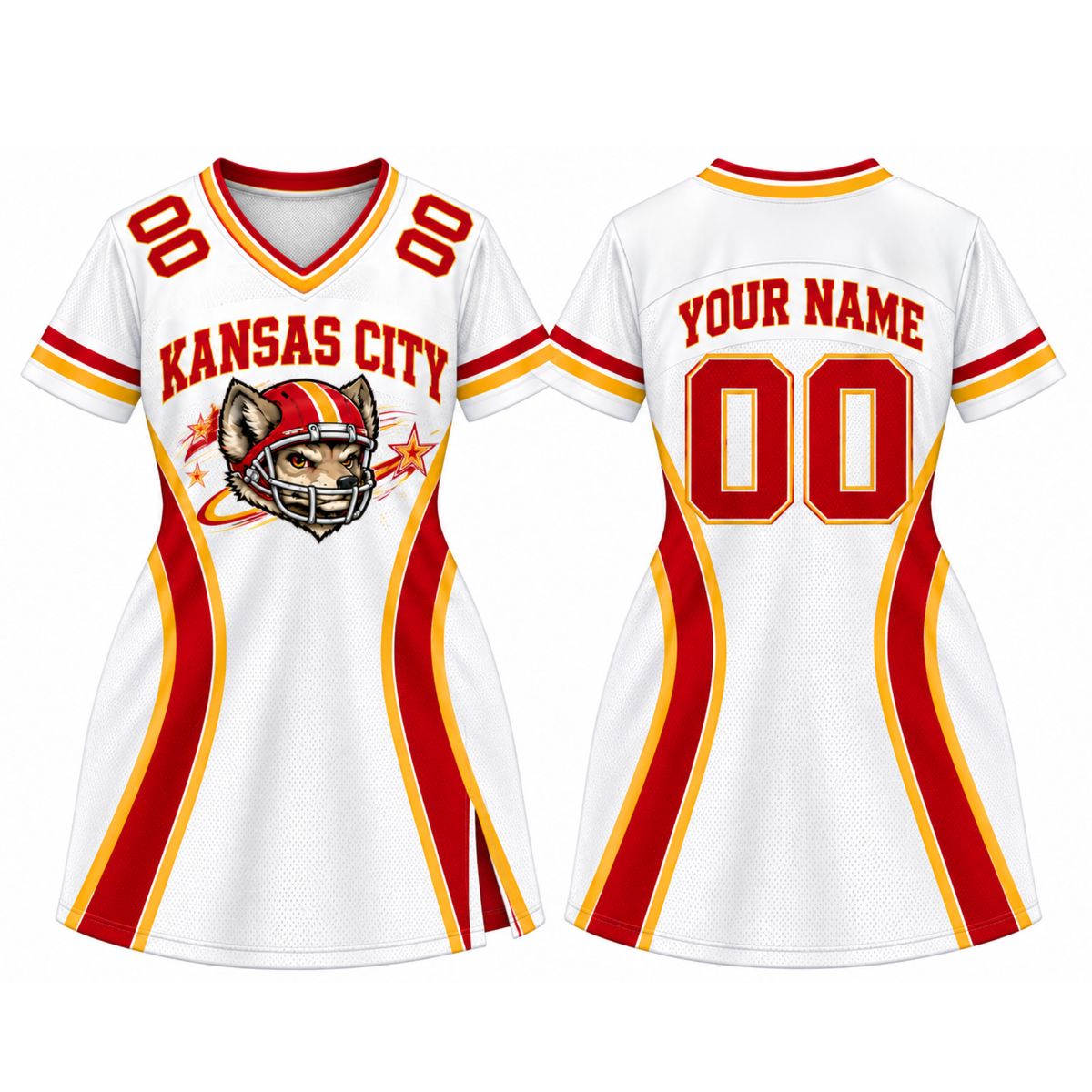 Kansas City-Inspired Custom Football Jersey Dress – Personalized Name & Number