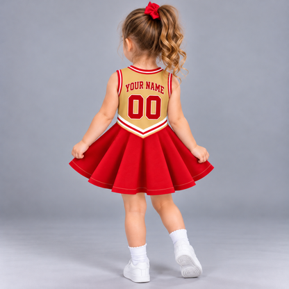 San Francisco-Inspired Kids Custom Football Cheer Dress – Personalized Name & Number