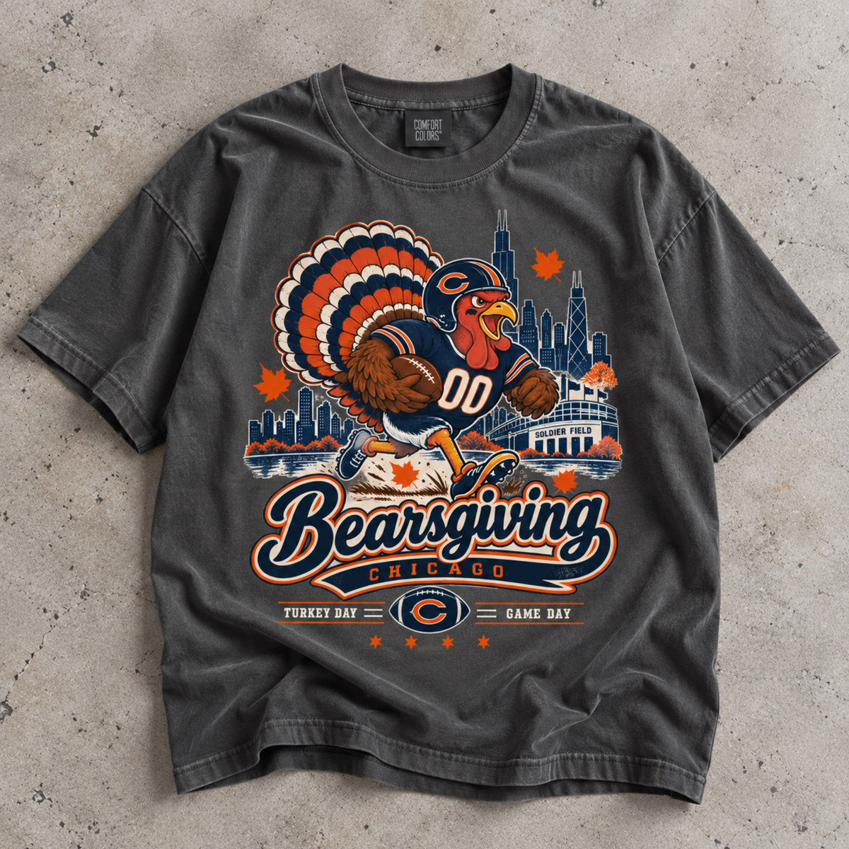 Bearsgiving Shirt, Chicago Football Turkey Comfort Colors T-shirt