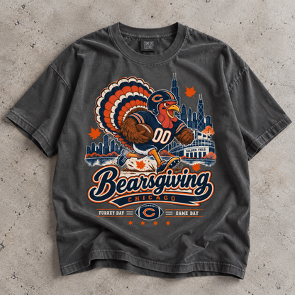 Bearsgiving Shirt, Chicago Football Turkey Comfort Colors T-shirt