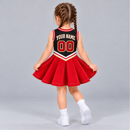 San Francisco-Inspired Kids Custom Football Cheer Dress – Personalized Name & Number