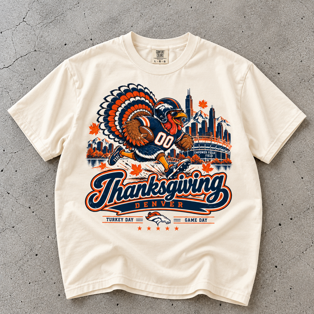 Thankgivings Denver Football Comfort Colors T-shirt