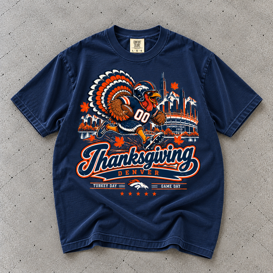 Thankgivings Denver Football Comfort Colors T-shirt