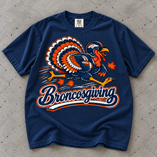 Broncogivings Football Comfort Colors T-shirt