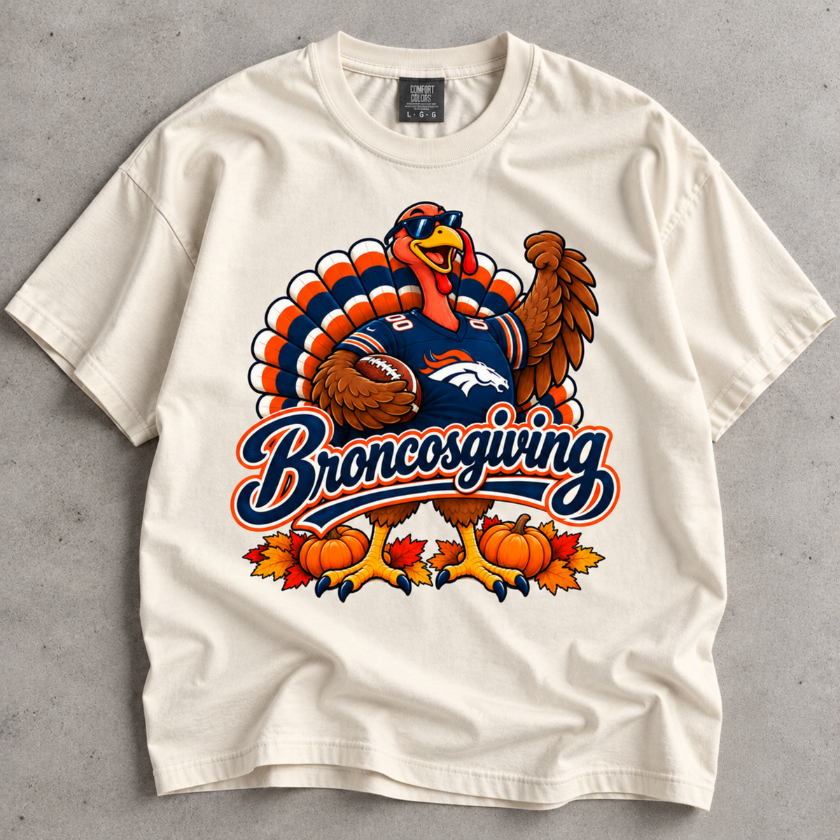 Broncogivings Football Comfort Colors T-shirt 2