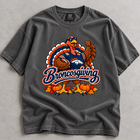 Broncogivings Football Comfort Colors T-shirt 2