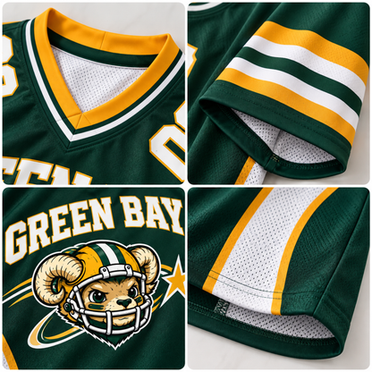 Green Bay-Inspired Custom Football Jersey – Personalized Name & Number