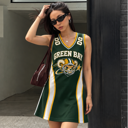 Green Bay-Inspired Custom Football Jersey Dress – Personalized Name & Number