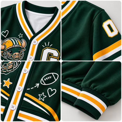 Green Bay-Inspired Custom Football Cardigan – Personalized Name & Number