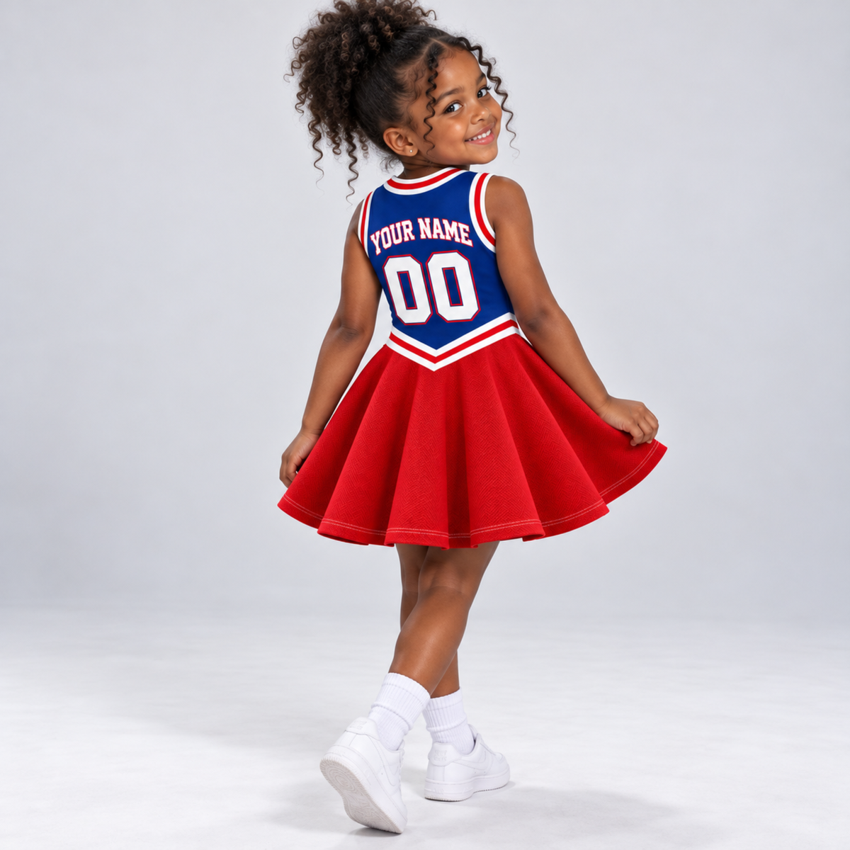 Buffalo-Inspired Kids Custom Football Cheer Dress – Personalized Name & Number