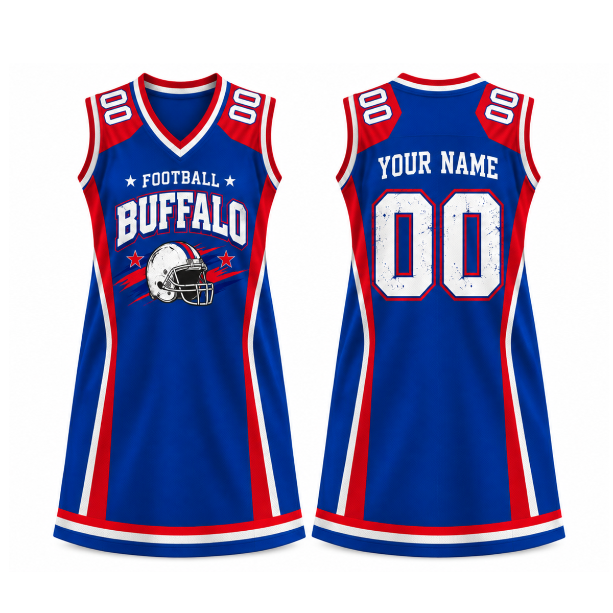 Buffalo Game Day Jersey Dress – Personalized Name & Number