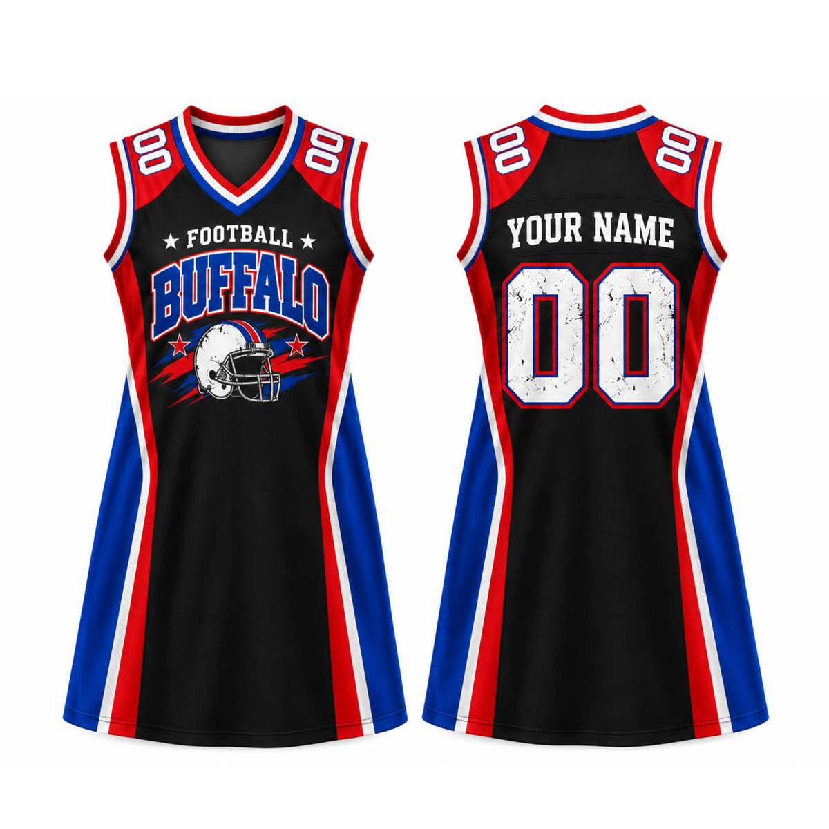 Buffalo Game Day Jersey Dress – Personalized Name & Number