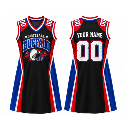Buffalo Game Day Jersey Dress – Personalized Name & Number