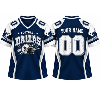Custom Dallas Game Day Football Jersey – Personalized Name & Number
