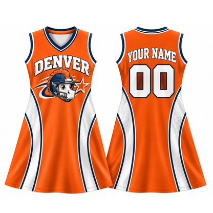 Denver-Inspired Custom Football Jersey Dress – Personalized Name & Number