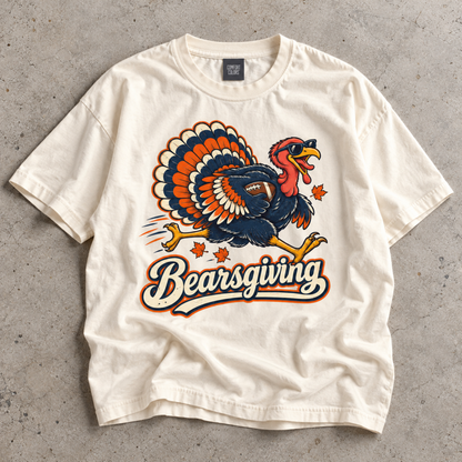 Bearsgiving Chicago Football Shirt, Bear Turkey Day Graphic Tee