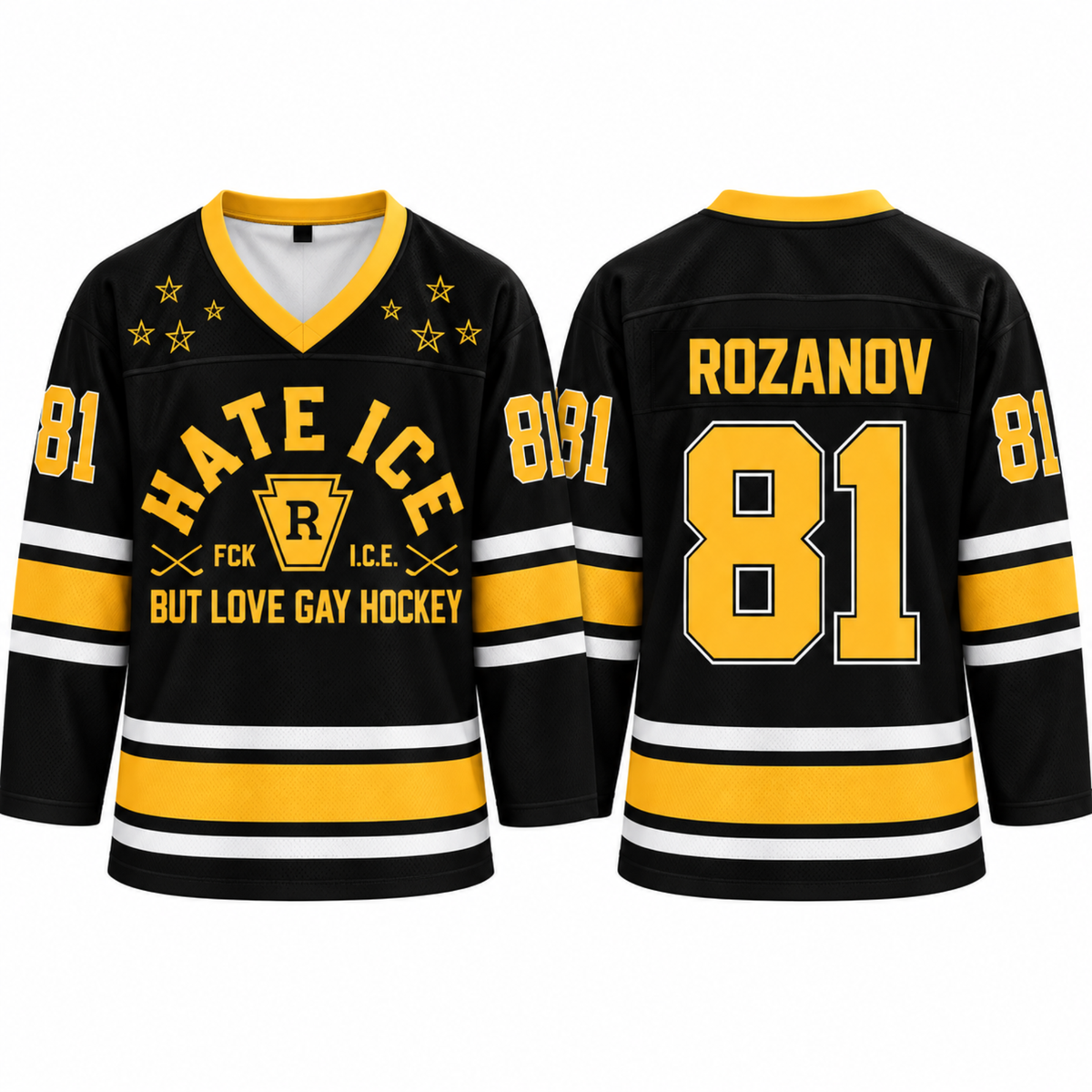 Hate Ice But Love Gay Hockey, Hockey Romance Inspired Jersey