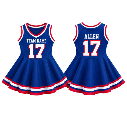 Buffalo-Inspired Kids Custom Football Jersey Dress – Personalized Name & Number